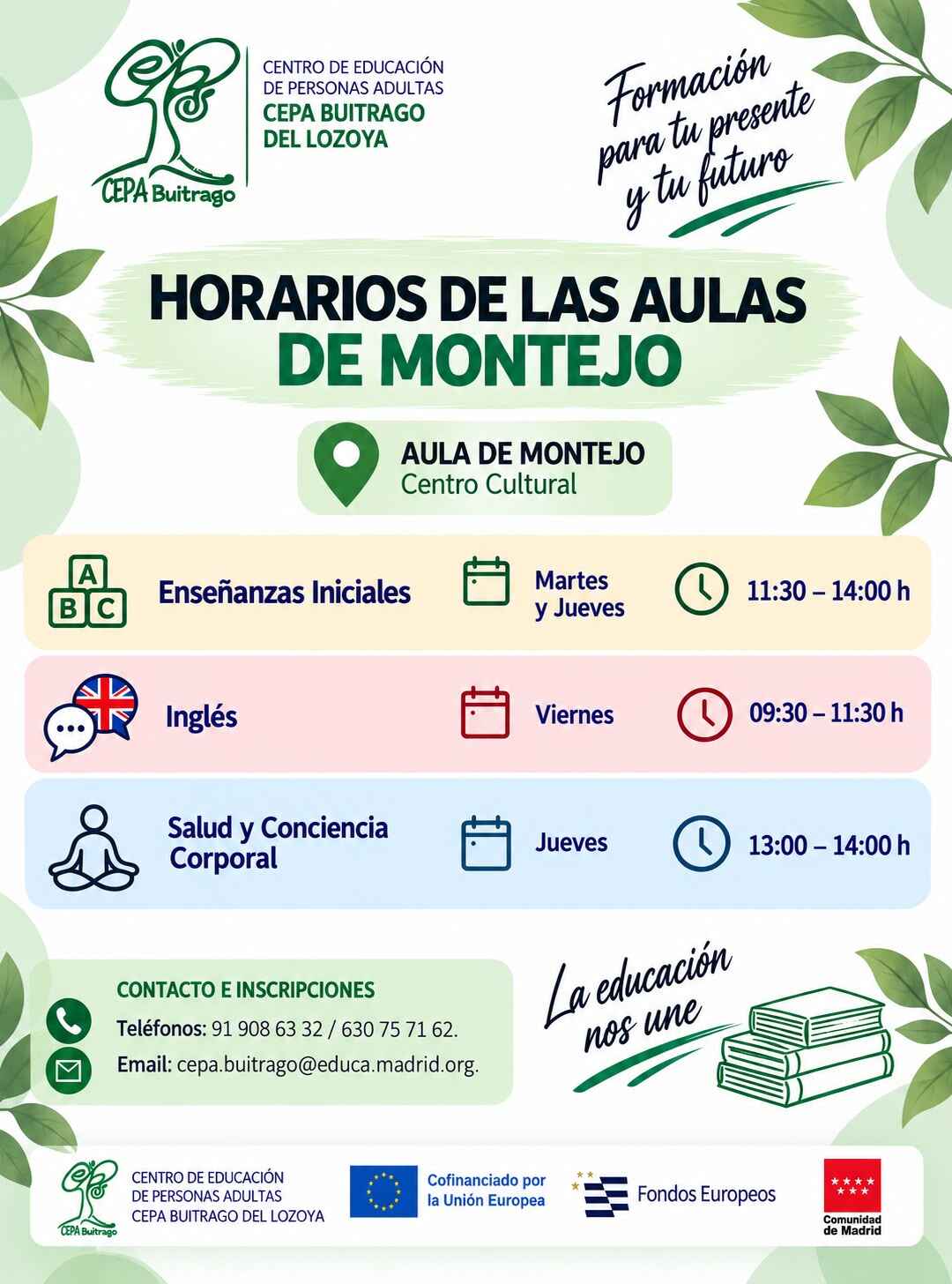 HORARIO ACTIVIDADES MONTEJO